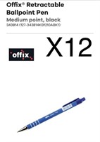 X12 Offix Retractable Ballpoint Pen
Medium point