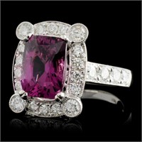 3.09ct Spinel & 1.00ct Diamond Ring in 18K WG