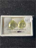 Rare 8 Carat 2 Total Green Gold Quartz Gems