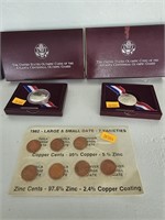 Commemorative clad half dollars and pennies