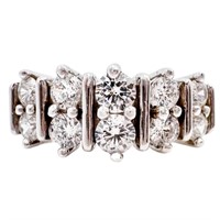 1.25 Carat Diamante Double Row Ring SS