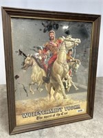 WolfSchmidt Vodka framed mirror. Dimensions are