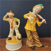 2 VTG porcelain clown figurines
