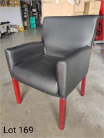 Black Side Chair w/ Wood Legs