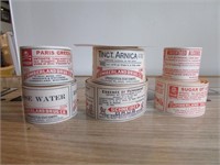 6pc Vintage Apothecary Pharmacy Poison Label Rolls