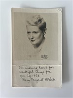 Mary Margaret McBride signed photo with note