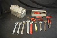 Toolbox of Cutters & Crescent Wrenches