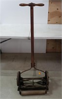 push reel mover with wooden handle