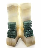 Aztec Style Onyx Mineral Bookends