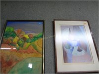 2 Framed & Glazed Watercolors Signed Whenem 1924