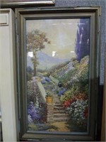 Framed Rock Garden Lithograph