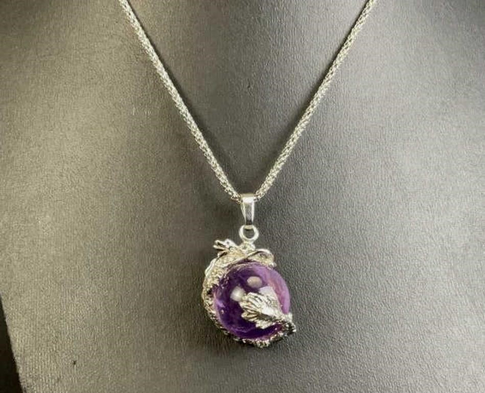 Amethyst Dragon Necklace