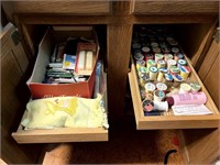 Sewing Supplies in Cabinets as Pictured