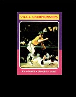 1975 Topps Mini #459 A.L Championships EX to EX-MT