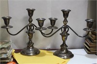A Pair of Sterling Candelabra