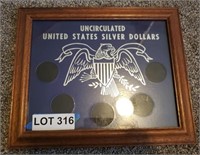 Uncirculated US Silver Dollar Plaque