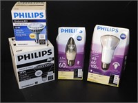 Assortment of New Philips LED Light Bulbs