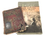 2 Atq Scrapbooks w Music Etude Mag + Poetry, RR +
