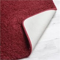 Red 34"x19" Polyester Bathroom Rug A14