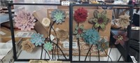 (2) DECORATIVE METAL FLOWER WALL ART