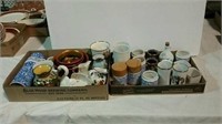 2 boxes European small vases, creamers, bowls and