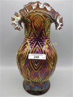 Millersburg purple Mitered Ovals vase. Scarce and