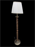 Wooden Barley Twist Floor Lamp