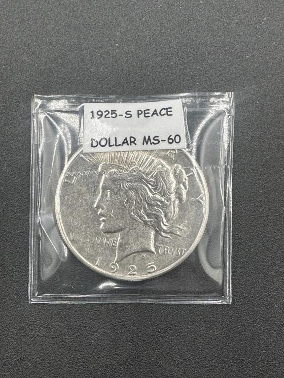 1925-S Peace Dollar MS-60