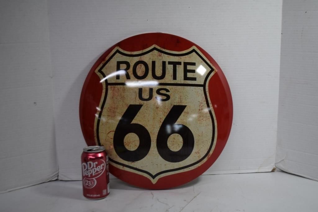 Route 66 Round Metal Sign