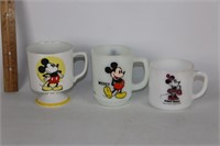 Vintage MIckey/Minnie Mouse Coffee Cups Fire King