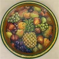 Round Metal Fruit Design Tray