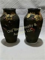 (2)) Goofus Glass Vases