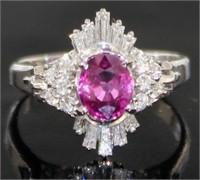 Platinum 1.85 ct GIA Pink Sapphire & Diamond Ring