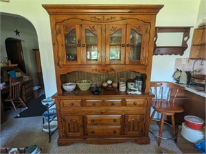 Lenoir House Wooden Pine China Hutch