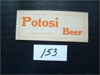 Potosi Beer Label -Tan w/orange writing