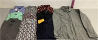 9 Various Brand Button Up Shirts & 1 Jacket Size L