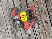 MILWAUKEE BATTERY OPERATED IMPACT DRILL AND DRILL
