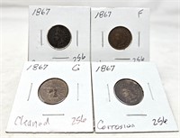 (4) 1867 Cents-Problems