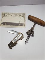 Corkscrew, knife, advertising threader