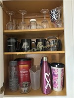 (5) Cabinets Full of Cups, Mugs, & Jars