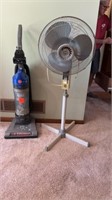 HOOVER WINDTUNNEL VACUUM, FLOOR FAN ON STAND