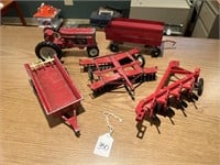 Vintage Metal Tractor and Accessories