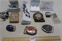 NICE LOT OF BELT BUCKLES & MORE