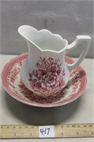 CHIC SMALL PORCELAIN PITCHER & BASIN