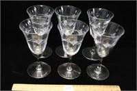 NICE VINTAGE ETCHED STEMWARE