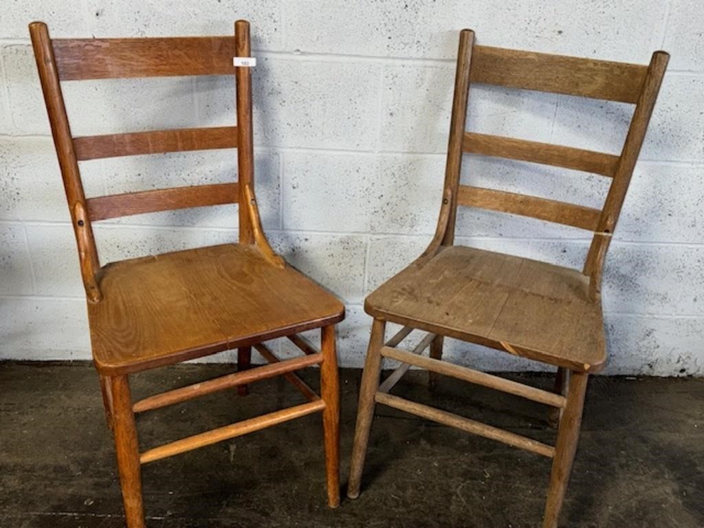 Antique Farmhouse 2-chair set:  Nice