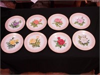 Eight Boehm Rose collector plates, 10 3/4"