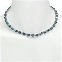 AIGL $ 19,930 55.10 Ct Blue Topaz Diamond Necklace