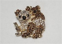 Koala Bear Brooch Pin Genuine Austrian Crystals