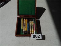 BULLET PENCILS WITH ADVERTISING, WOOD CASE